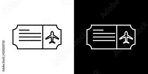 Plane ticket vector icon in thin line style