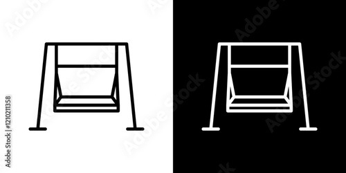 Porch swing vector icon in thin line style