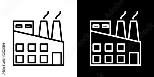 Power plant vector icon in thin line style