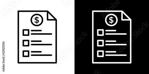 Price list vector icon in thin line style