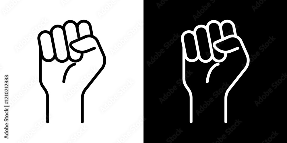 Rebellion vector icon in thin line style Rebellion vector icon in thin line style