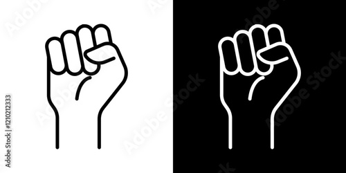 Rebellion vector icon in thin line style
