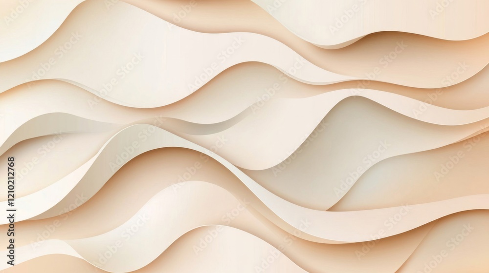 Obraz premium Abstract Cream Beige Wave Background Texture