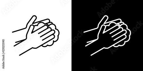 Sanitize hands vector icon in thin line style