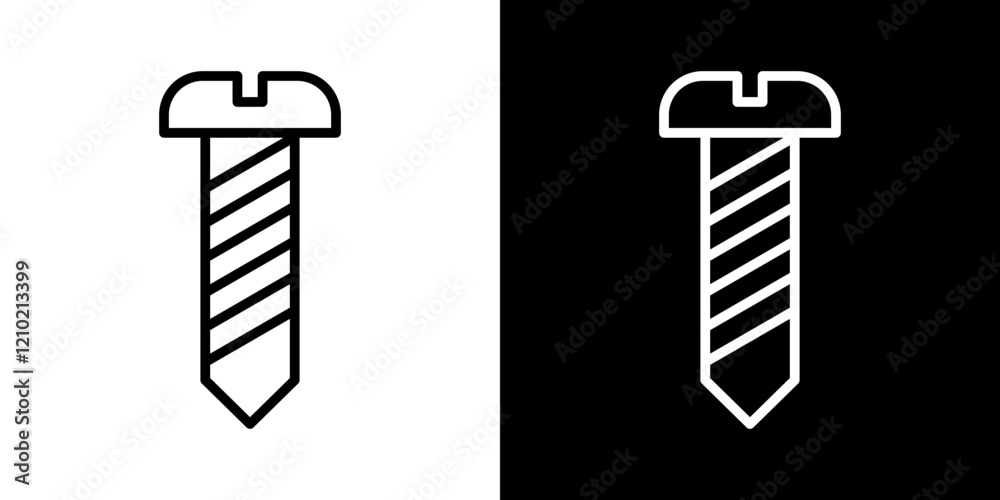 Screw vector icon in thin line style Screw vector icon in thin line style