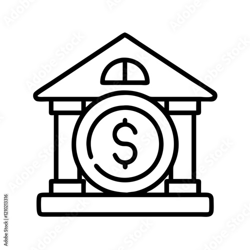 federal reserve icon, federal reserve line art - simple line art of federal reserve, perfect for federal reserve logos and icons