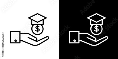 School fees vector icon in thin line style