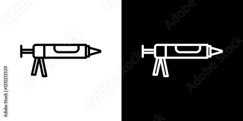 Sealant gun vector icon in thin line style