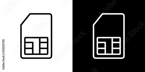 Sim vector icon in thin line style