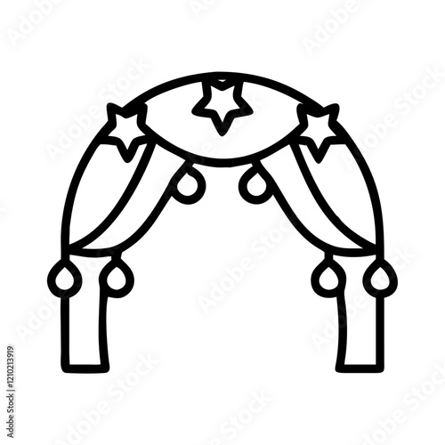 festive archway icon, festive archway line art - simple line art of festive archway, perfect for festive archway logos and icons