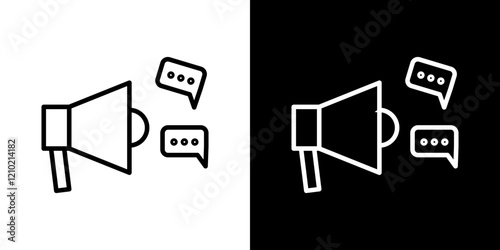 Social campaign icons set in black filled and stroke line style