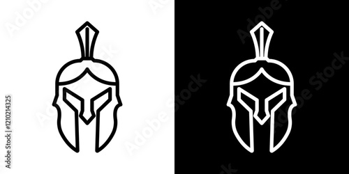 Spartan Helmet vector icon in thin line style
