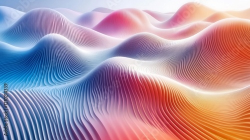 Abstract Colorful Waves Background Digital Art
