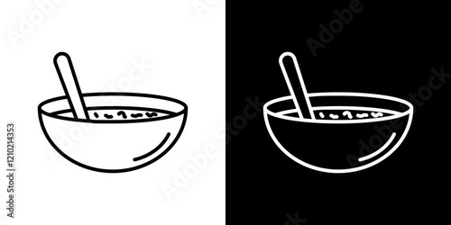 Sour soup vector icon in thin line style