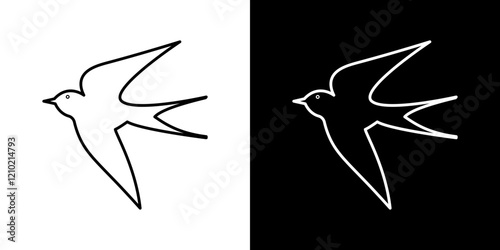 Swallow vector icon in thin line style