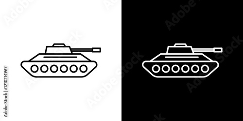 Tank vector icon in thin line style