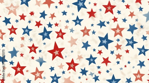 Wallpaper Mural Patriotic red, white and blue stars fabric by the yard, ideal for festive crafts decorations Torontodigital.ca