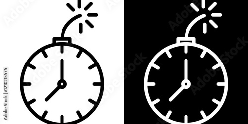 Time bomb vector icon in thin line style