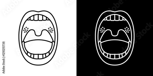 Tonsil vector icon in thin line style