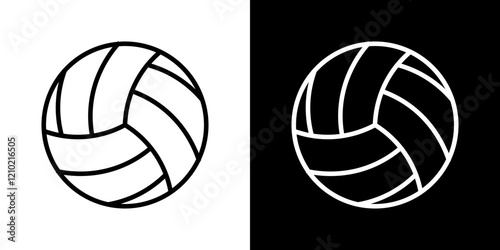 Volleyball ball vector icon in thin line style