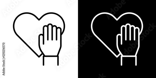 Voluntary service vector icon in thin line style