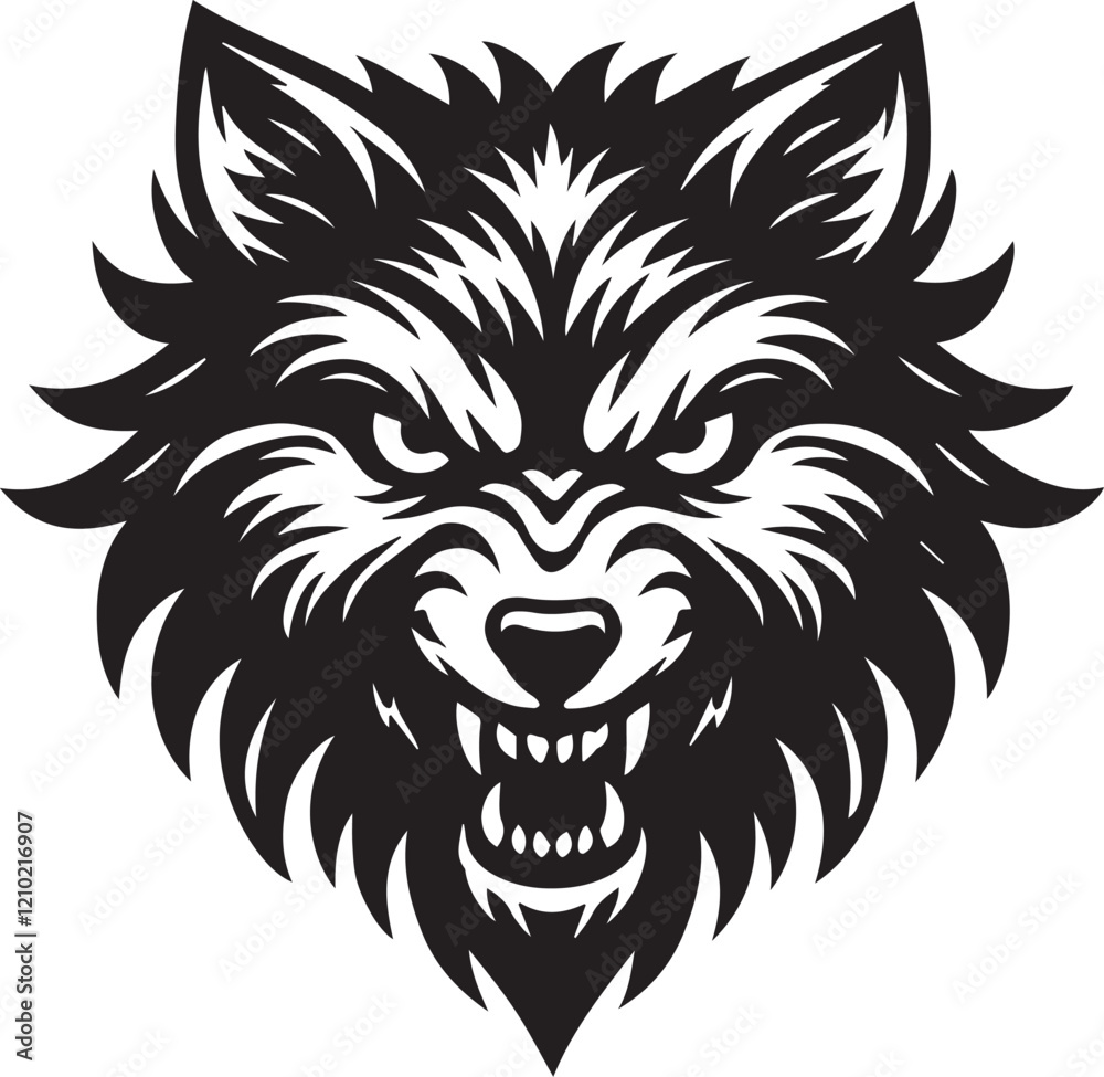 Fototapeta premium wolf head tattoo