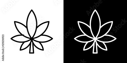 Weed vector icon in thin line style
