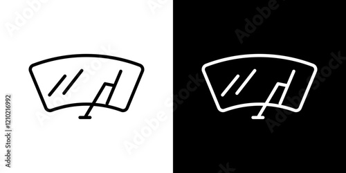 Windscreen vector icon in thin line style