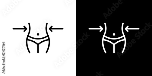Women waist vector icon in thin line style