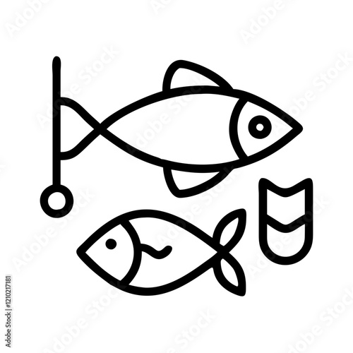 fisheries icon, fisheries line art - simple line art of fisheries, perfect for fisheries logos and icons