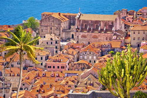 Dubrovnik. View of Dubrovnik rooftops and historic city center from above photo