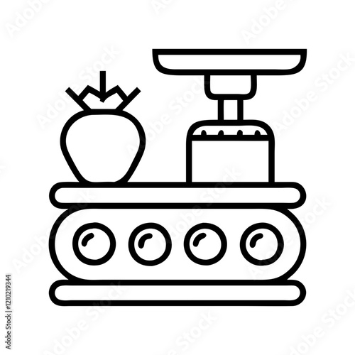 food processing icon, food processing line art - simple line art of food processing, perfect for food processing logos and icons