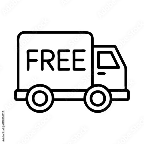 free delivery icon, free delivery line art - simple line art of free delivery, perfect for free delivery logos and icons