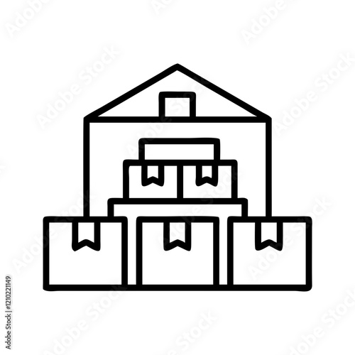 fulfillment center icon, fulfillment center line art - simple line art of fulfillment center, perfect for fulfillment center logos and icons