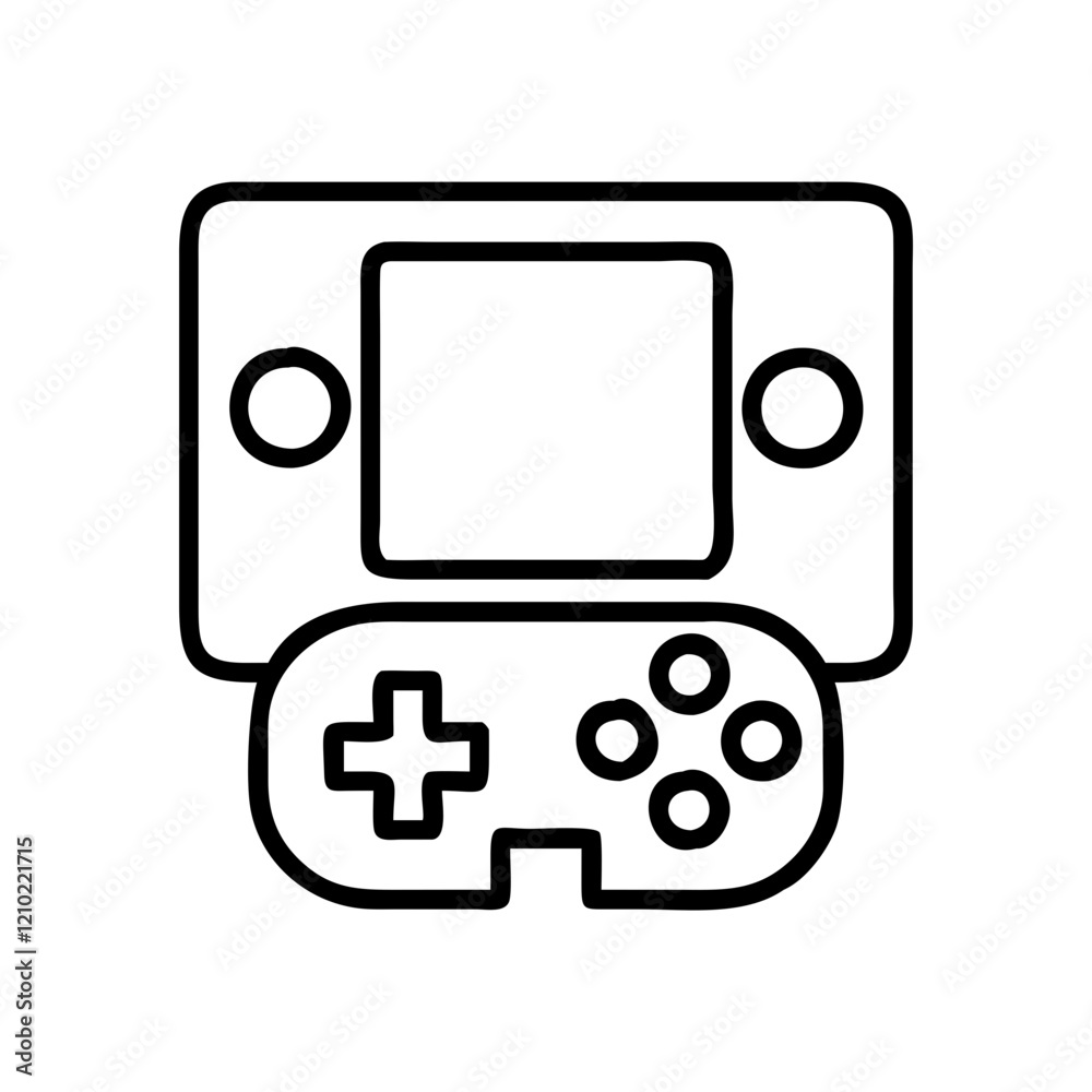 game console icon, game console line art - simple line art of game console, perfect for game console logos and icons game console icon, game console line art - simple line art of game console, perfect for game console logos and icons