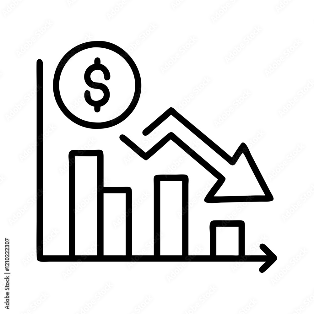 gdp decline icon, gdp decline line art - simple line art of gdp decline, perfect for gdp decline logos and icons gdp decline icon, gdp decline line art - simple line art of gdp decline, perfect for gdp decline logos and icons