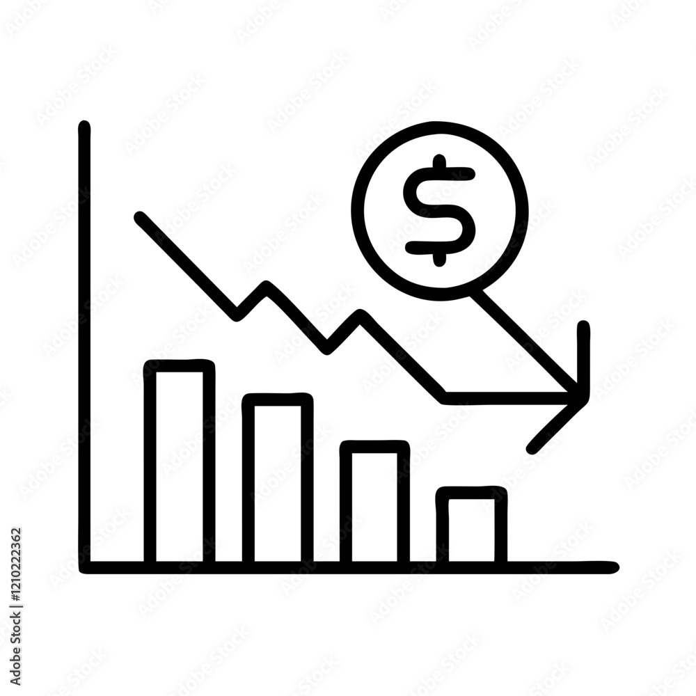 gdp decline icon, gdp decline line art - simple line art of gdp decline, perfect for gdp decline logos and icons gdp decline icon, gdp decline line art - simple line art of gdp decline, perfect for gdp decline logos and icons