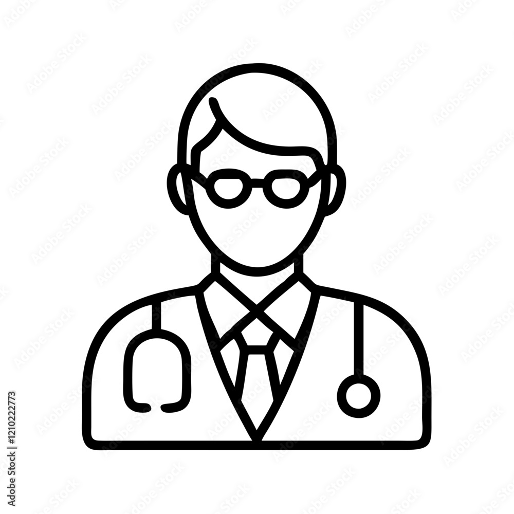 Fototapeta premium general practitioner icon, general practitioner line art - simple line art of general practitioner, perfect for general practitioner logos and icons