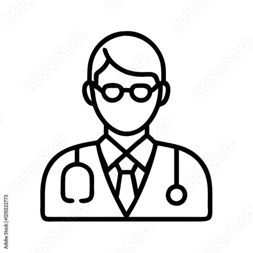 general practitioner icon, general practitioner line art - simple line art of general practitioner, perfect for general practitioner logos and icons