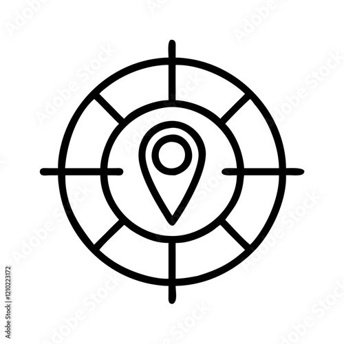 geo targeting icon, geo targeting line art - simple line art of geo targeting, perfect for geo targeting logos and icons