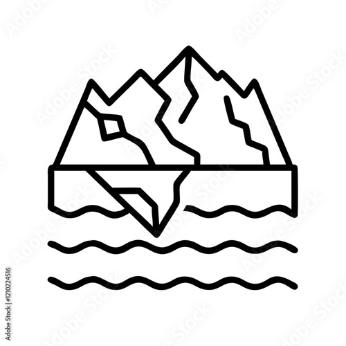 glacier icon, glacier line art - simple line art of glacier, perfect for glacier logos and icons