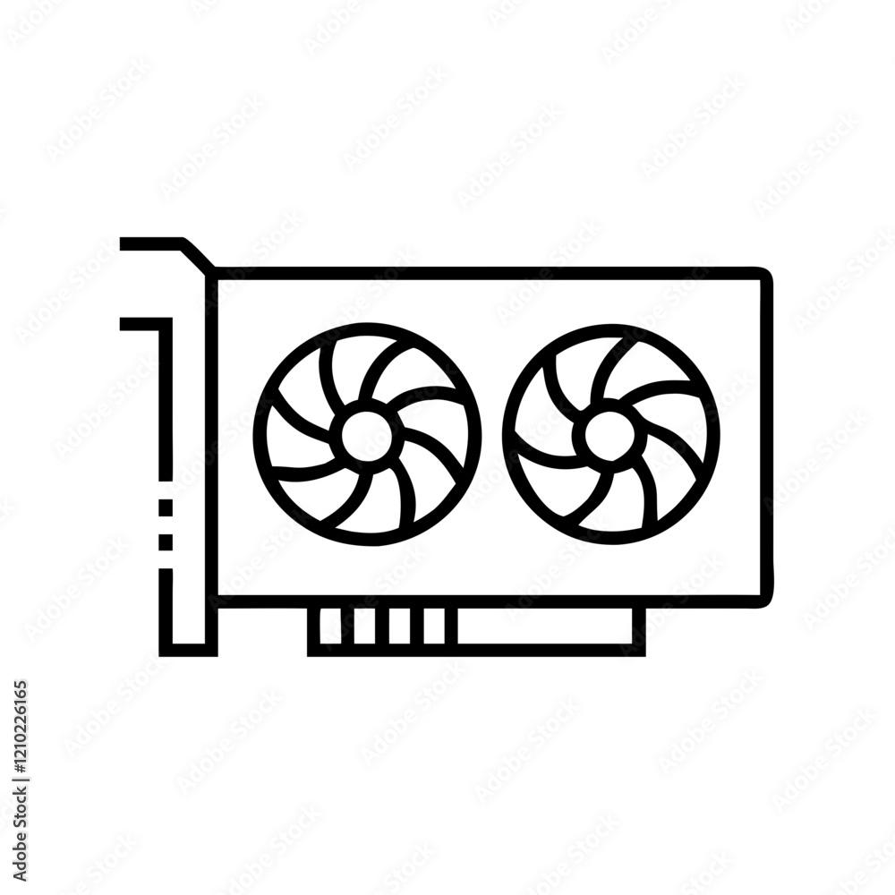 gpu icon, gpu line art - simple line art of gpu, perfect for gpu logos and icons gpu icon, gpu line art - simple line art of gpu, perfect for gpu logos and icons