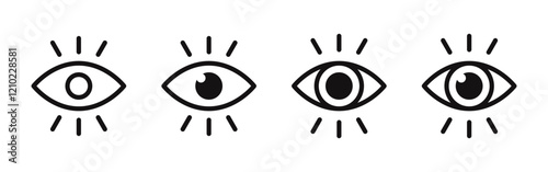 Eye icons set. Eyesight symbol. Vector illustration.