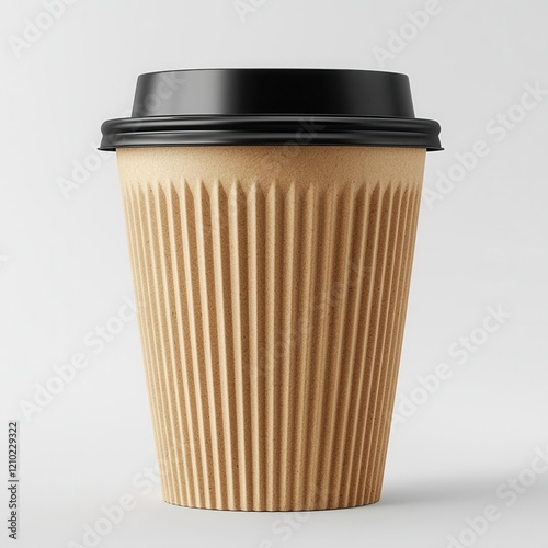 Wallpaper Mural Professional Kraft Brown Coffee Cup Mockup with Black Lid Torontodigital.ca