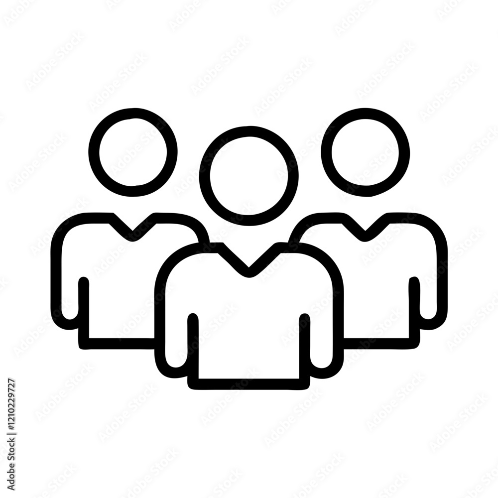 group of people icon, group of people line art - simple line art of group of people, perfect for group of people logos and icons group of people icon, group of people line art - simple line art of group of people, perfect for group of people logos and icons