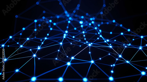 Technology Design: Illuminated Digital Connections Blue Glowing Network: A Digital Web of Innovation The Future of Connectivity: Stunning Network Visualization