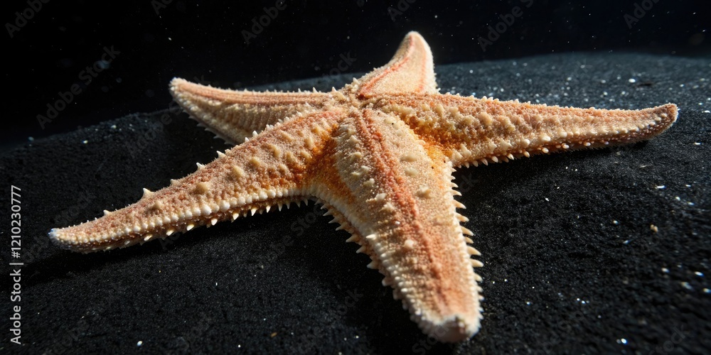 Close-up of Astrum Johnsonii star on black background, dark background, star Close-up of Astrum Johnsonii star on black background, dark background, star