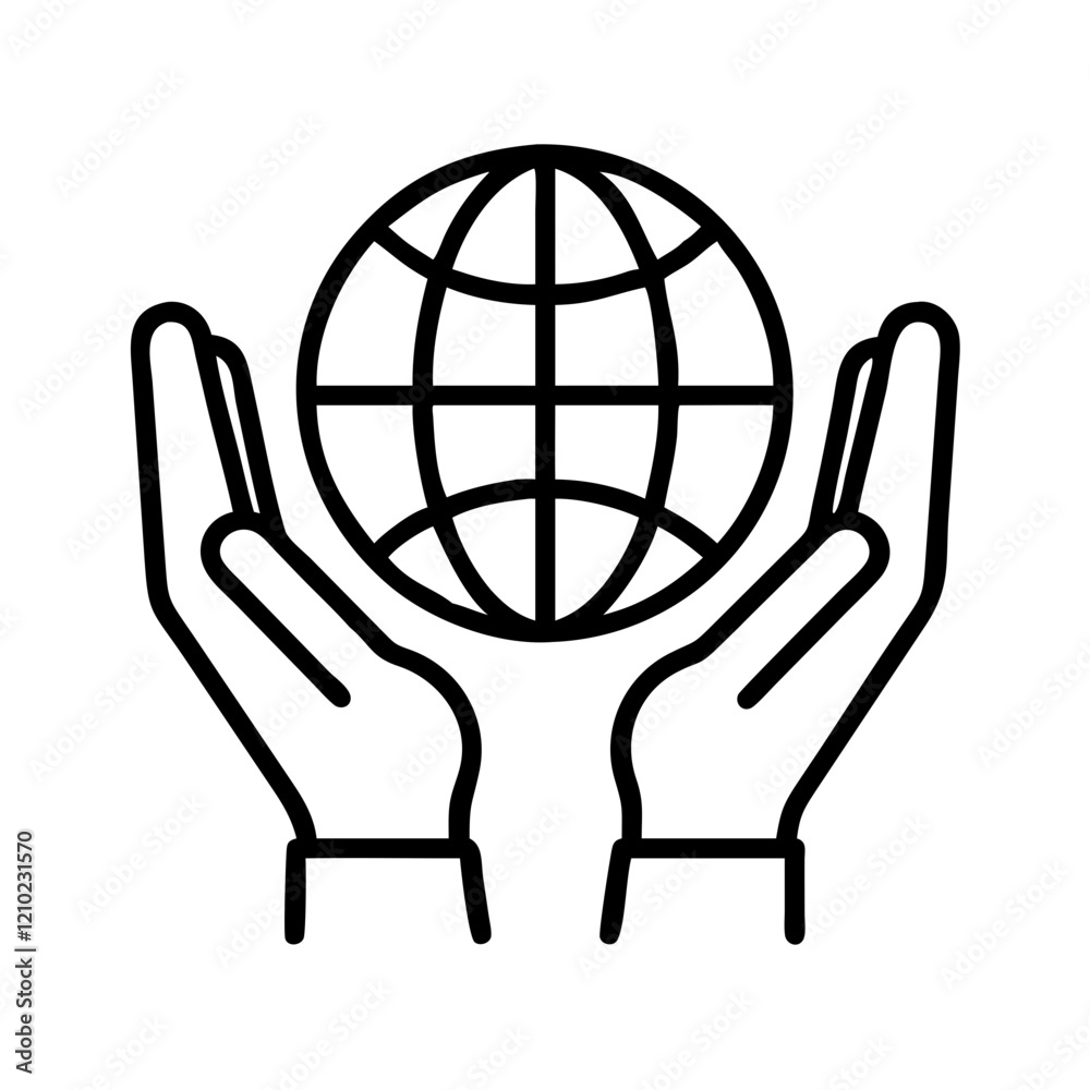 hands holding globe icon, hands holding globe line art - simple line art of hands holding globe, perfect for hands holding globe logos and icons hands holding globe icon, hands holding globe line art - simple line art of hands holding globe, perfect for hands holding globe logos and icons