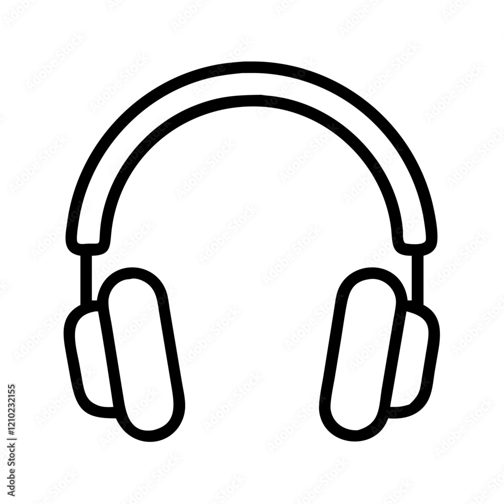 headphones icon, headphones line art - simple line art of headphones, perfect for headphones logos and icons headphones icon, headphones line art - simple line art of headphones, perfect for headphones logos and icons