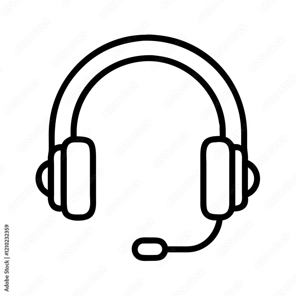 headphones with mic icon, headphones with mic line art - simple line art of headphones with mic, perfect for headphones with mic logos and icons headphones with mic icon, headphones with mic line art - simple line art of headphones with mic, perfect for headphones with mic logos and icons